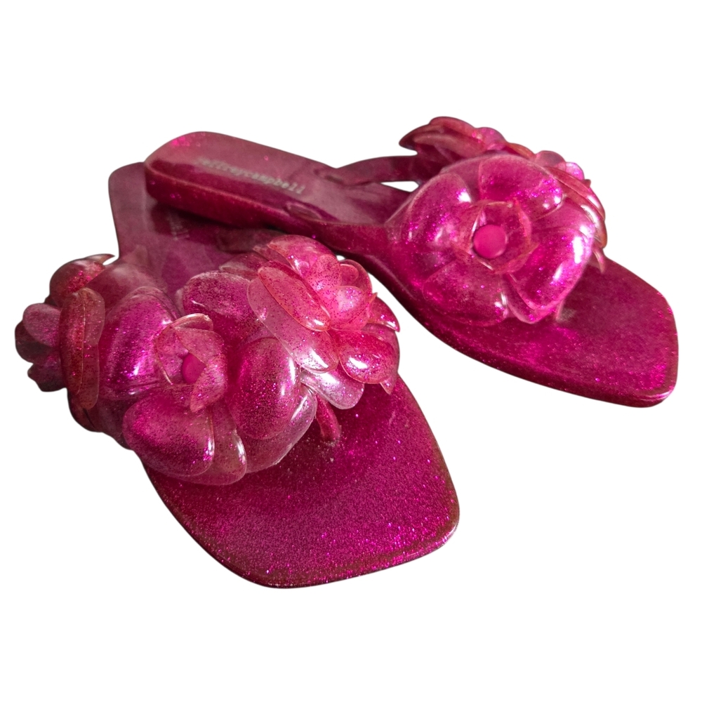 Jeffrey Campbell Pink Glitter Floral Sandals